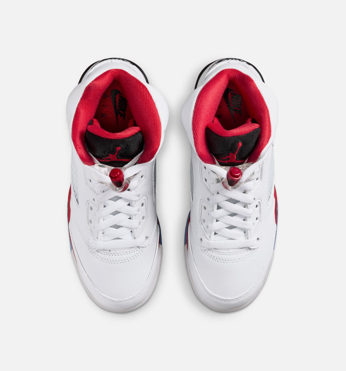 Air Jordan 5 Retro Fire Red 大童运动鞋 - 白/火焰红/黑