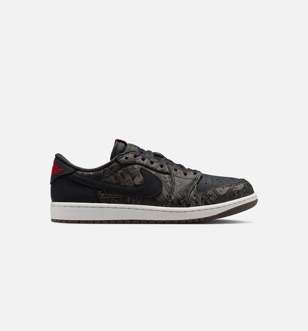 Air Jordan 1 Retro Low OG 男款生活方式运动鞋 - 黑色/大红/峰白（Laser Black And Varsity Red）
