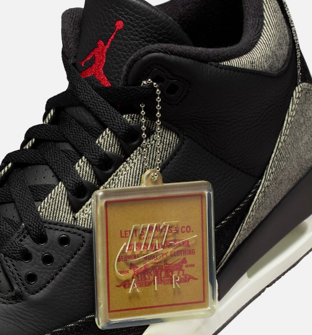 Air Jordan 3 x Levi's 男子运动鞋 - 牛仔布/黑/体育馆红