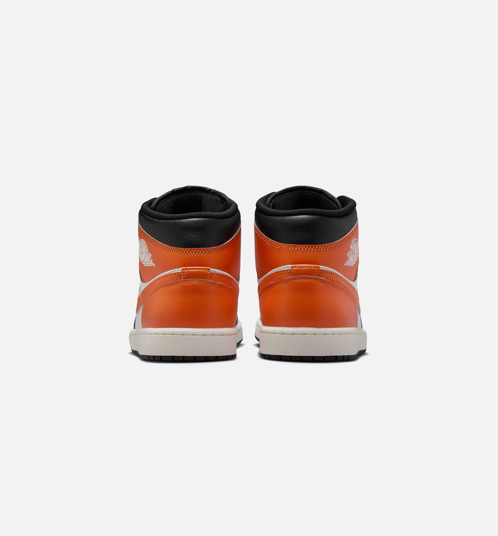 Air Jordan 1 Mid 男款生活方式运动鞋 - 海星橙/白/帆布白/黑