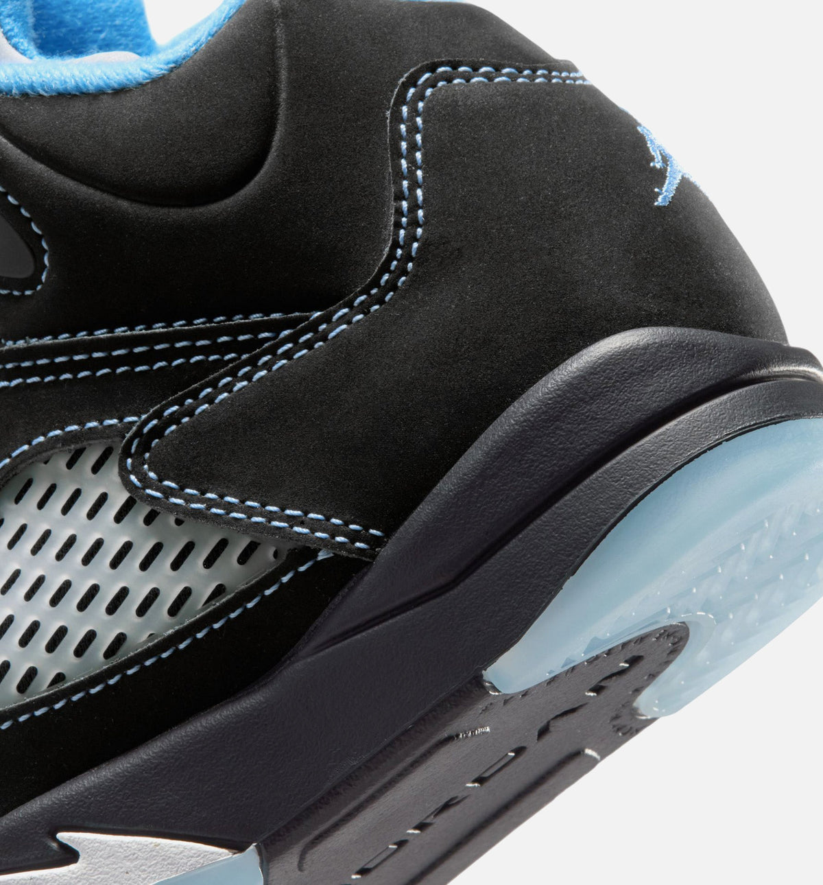 Air Jordan 5 Retro Black Carolina 小童运动鞋 - 黑/大学蓝/白