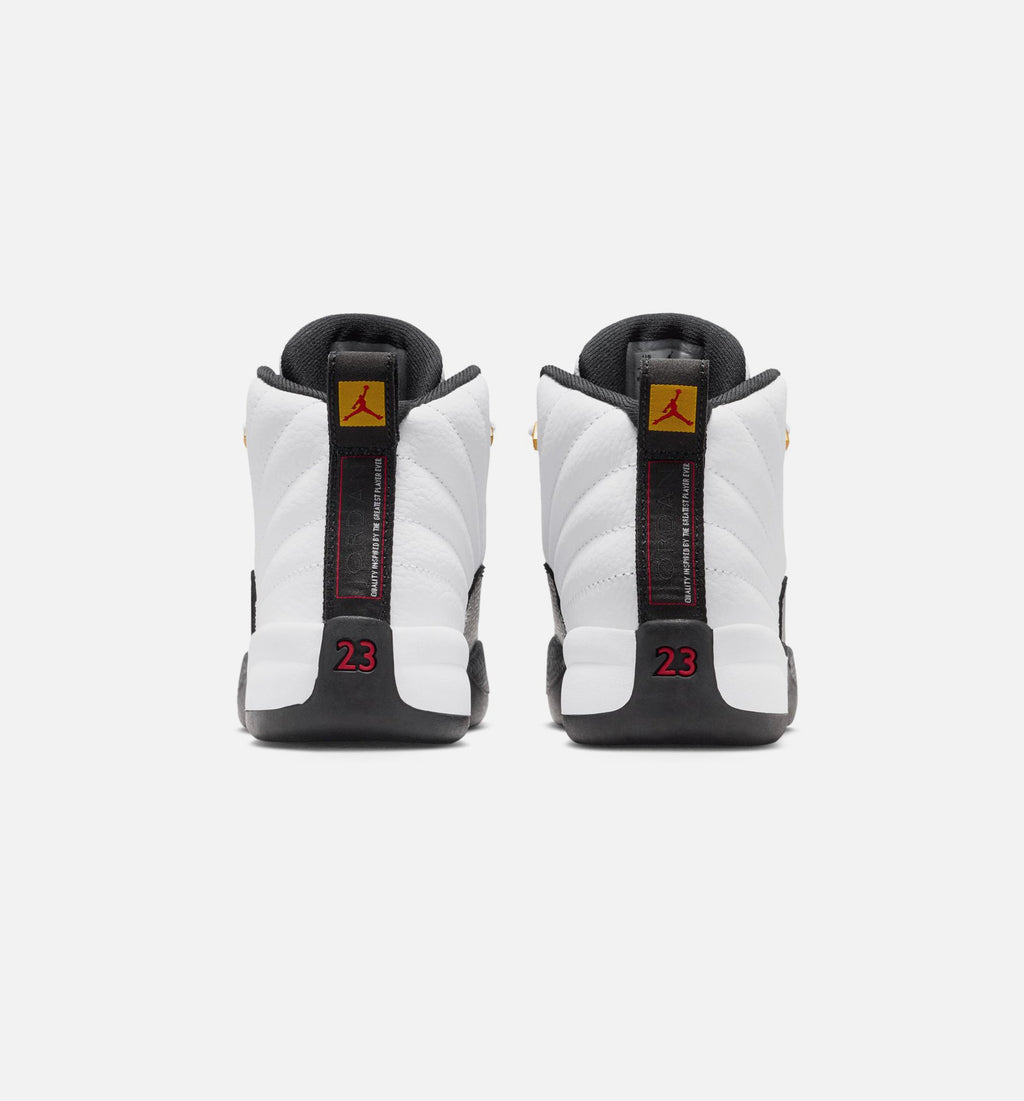 Air Jordan 12 Retro Taxi 小童运动鞋 - 白/黑/出租车黄