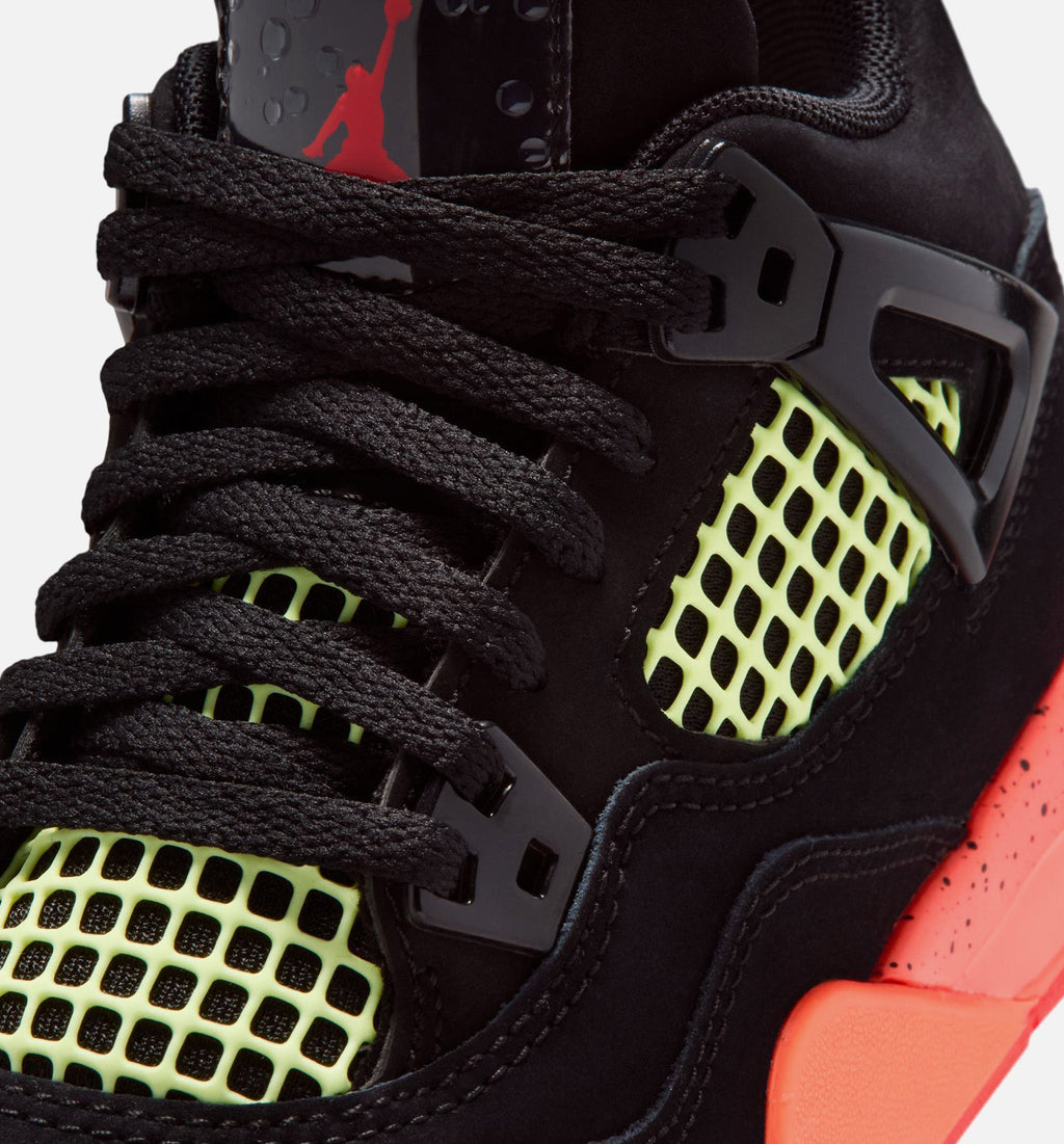 Air Jordan 4 Retro 学龄前儿生活方式运动鞋 - 黑色/红外线23/亮芒果橙（Black Infrared 23）