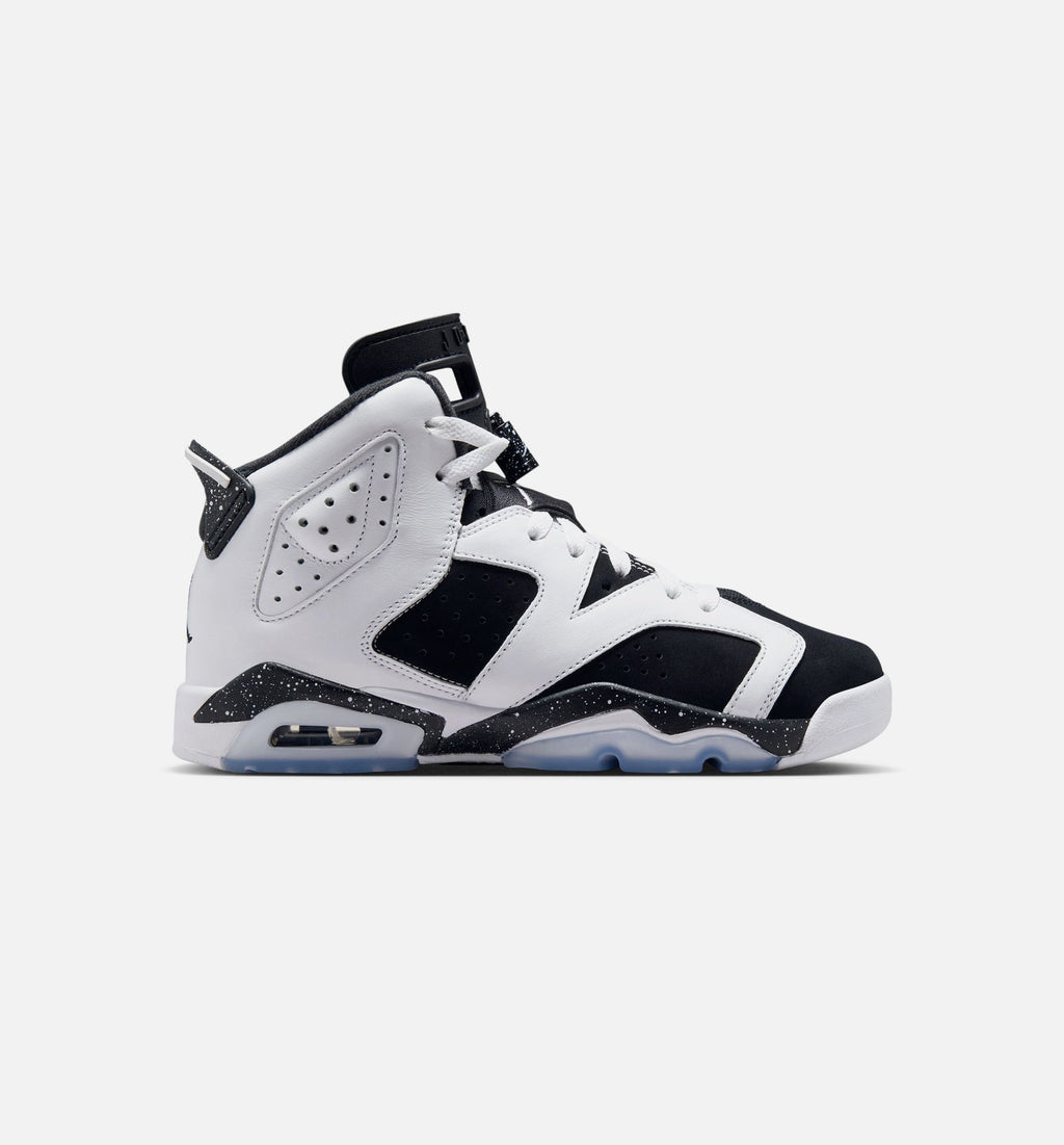 Air Jordan 6 Retro Black and White 大童运动鞋 - 黑/白