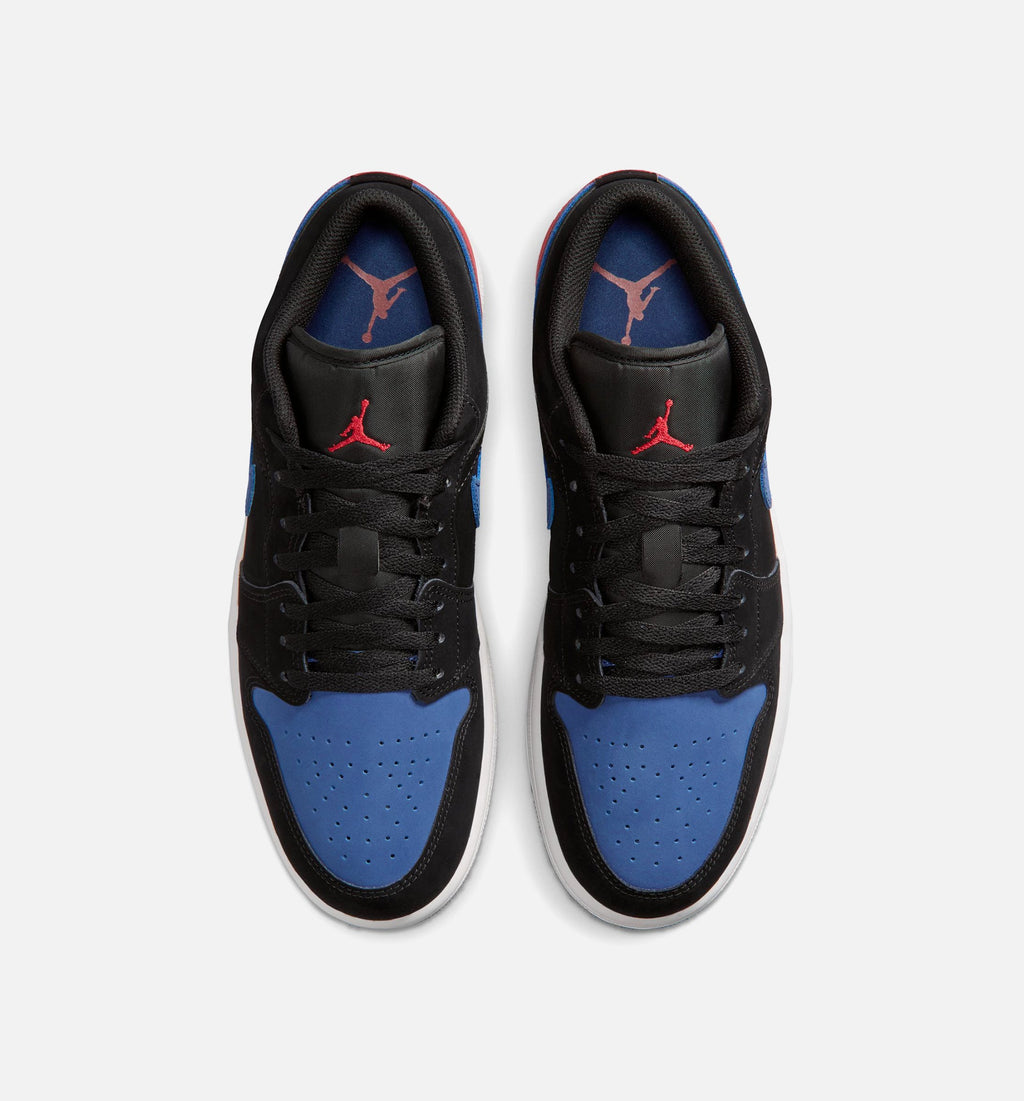Air Jordan 1 Low 男款生活方式运动鞋 - 黑/山顶白/真蓝/大学红