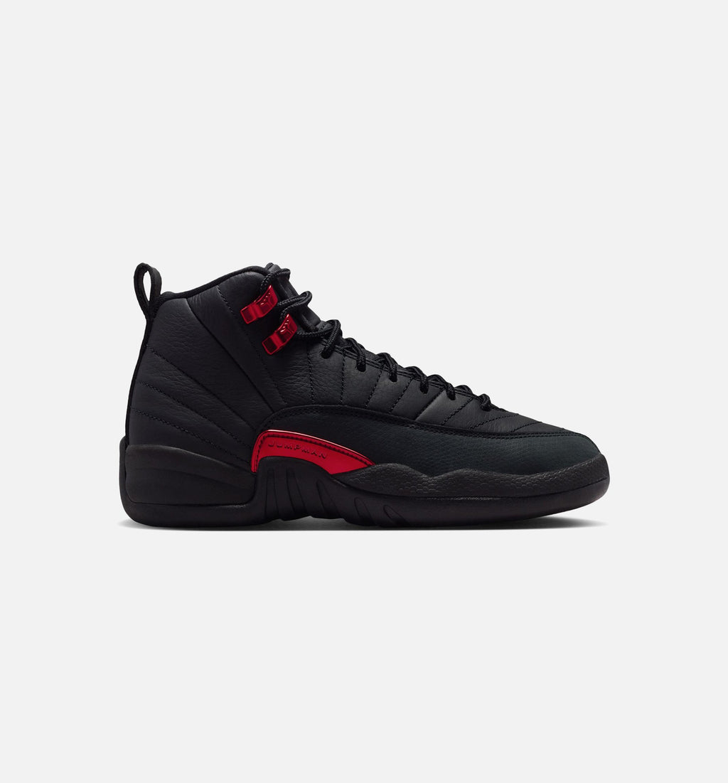 Air Jordan 12 Retro Bloodline 大童运动鞋 - 黑/大学红