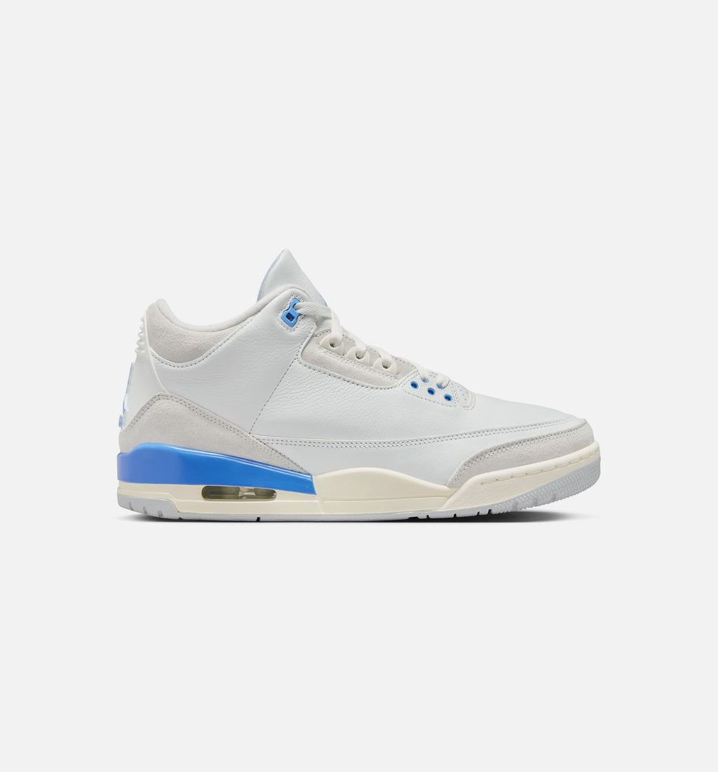 Air Jordan 3 Retro 男款生活方式运动鞋 - 峰白/氢蓝/传奇蓝（Lucky Shorts）