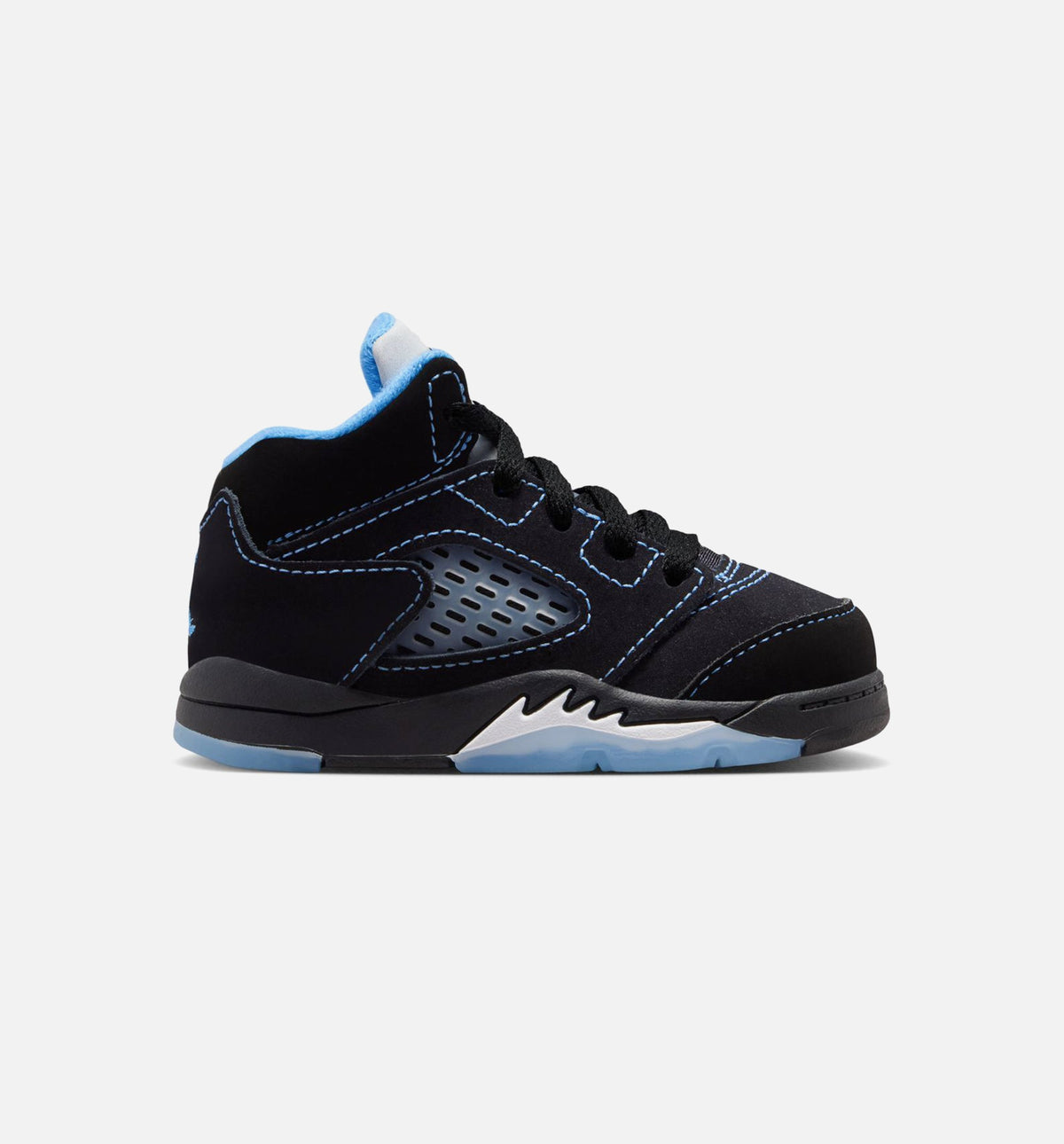 Air Jordan 5 Retro Black Carolina 婴幼童运动鞋 - 黑/大学蓝/白