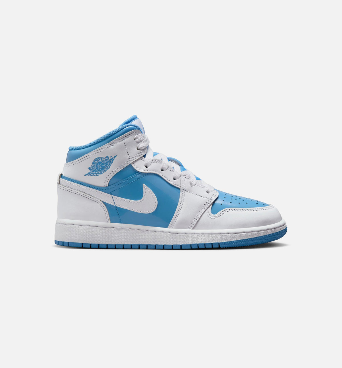 Air Jordan 1 Mid 传奇蓝青少年生活方式运动鞋 - 白/传奇蓝