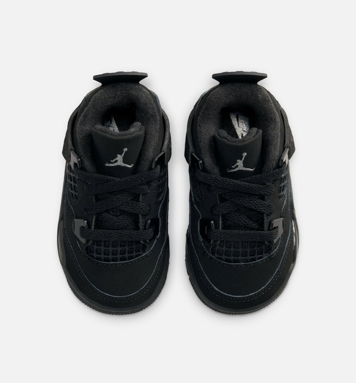 Air Jordan 4 Retro 婴幼儿生活方式运动鞋 - 黑色/轻石墨灰（Black Cat）