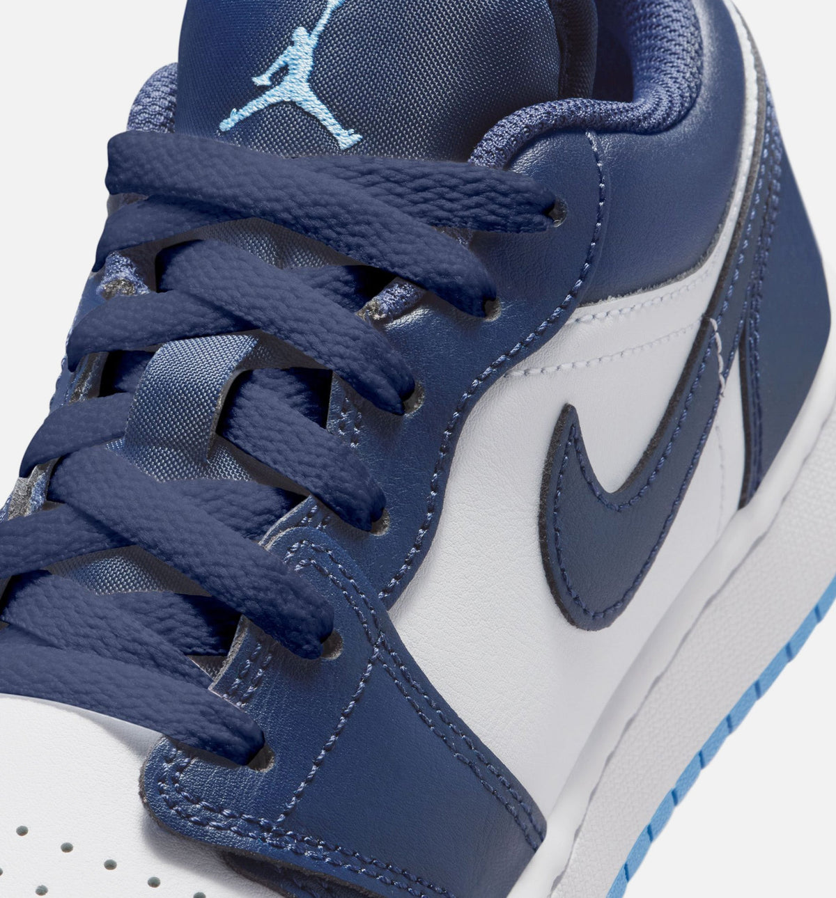 Air Jordan 1 Low Grade School 生活方式运动鞋 - 深海军蓝/大学蓝/白