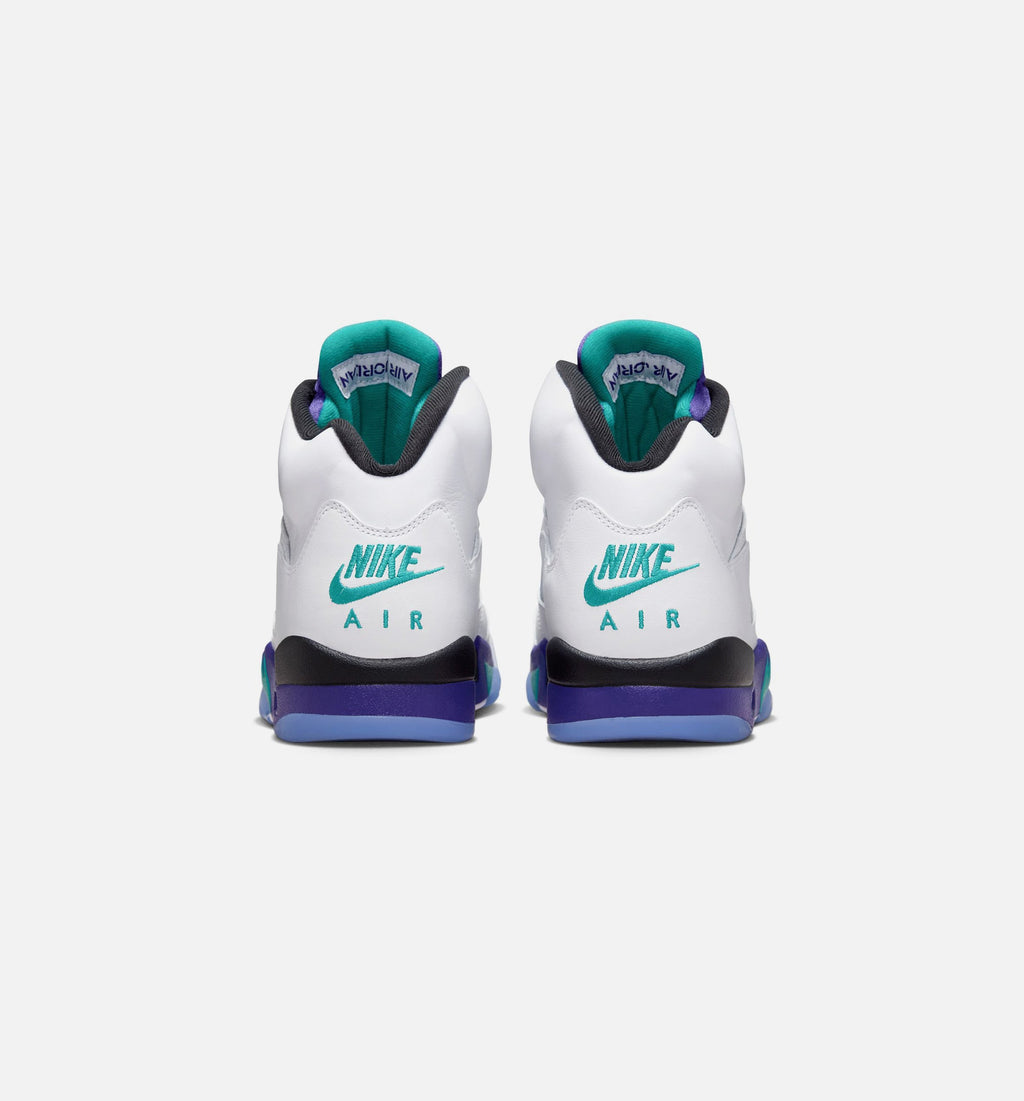 Air Jordan 5 Retro Grape 男子运动鞋 - 白/翡翠绿/葡萄紫
