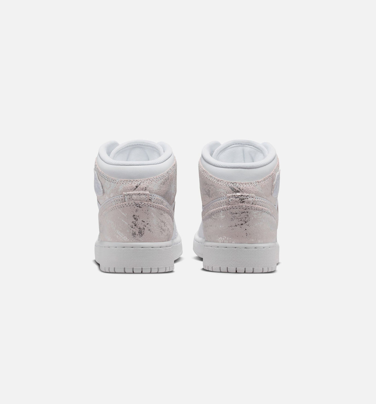 Air Jordan 1 Mid SE 青少年生活方式运动鞋 - 白/野地銀