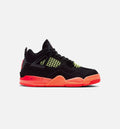 Air Jordan 4 Retro 学龄前儿生活方式运动鞋 - 黑色/红外线23/亮芒果橙（Black Infrared 23）