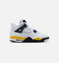 Air Jordan 4 Retro Rare Air Tour Yellow 大童生活方式运动鞋 - 白色/深蓝灰/黑色/巡回黄