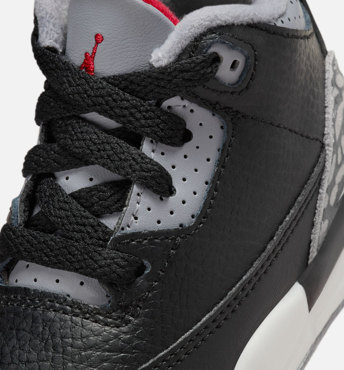 Air Jordan 3 Retro 婴幼儿生活方式运动鞋 - 黑色/火焰红/水泥灰/峰白（Black Cement）