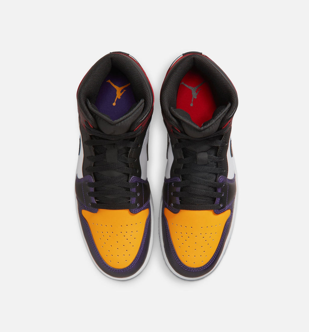 Air Jordan 1 Mid SE 男款生活方式运动鞋 - 真红/白/球场紫/黑