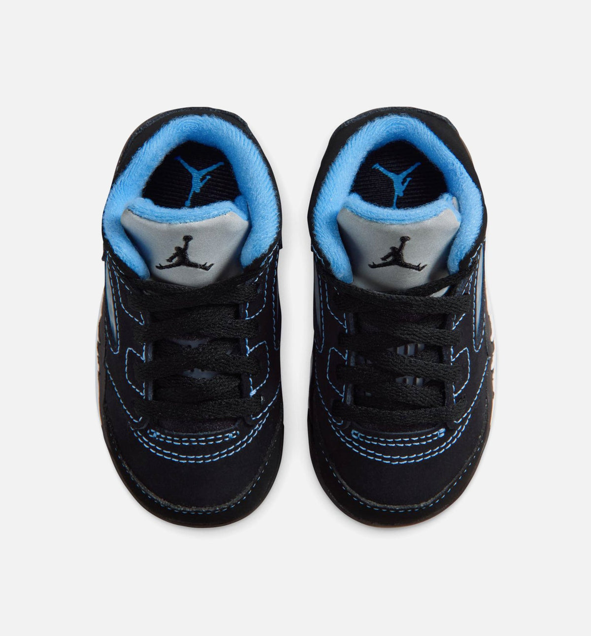 Air Jordan 5 Retro Black Carolina 婴幼童运动鞋 - 黑/大学蓝/白