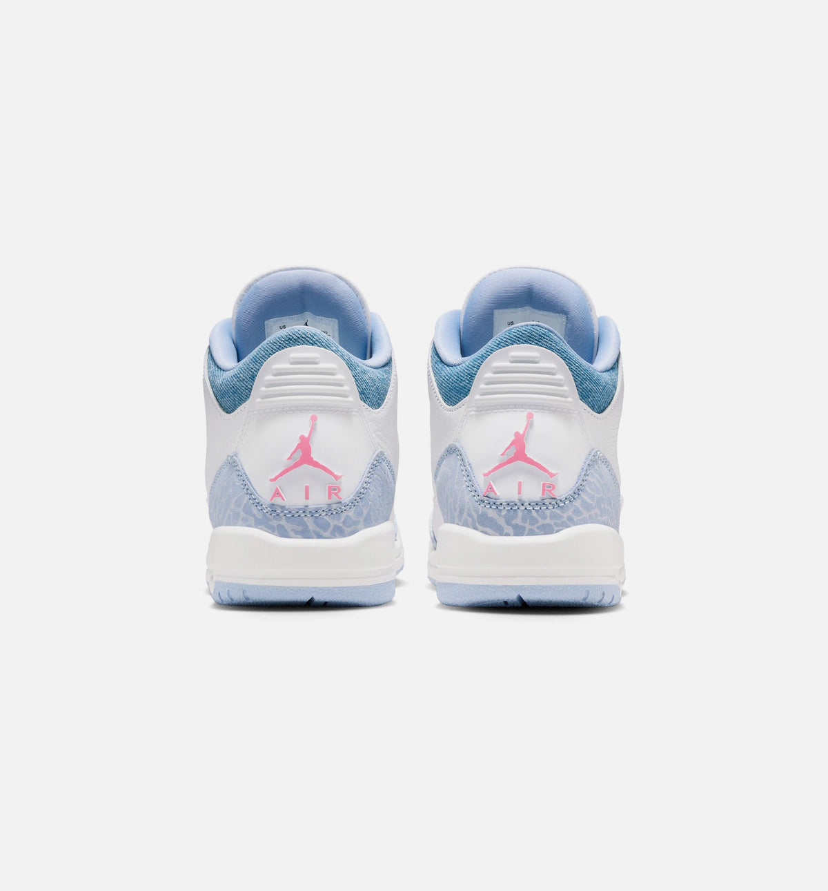 Air Jordan 3 Retro 大童生活方式运动鞋 - 白色/髭蓝/足球灰/粉色发光（Cobalt Bliss）