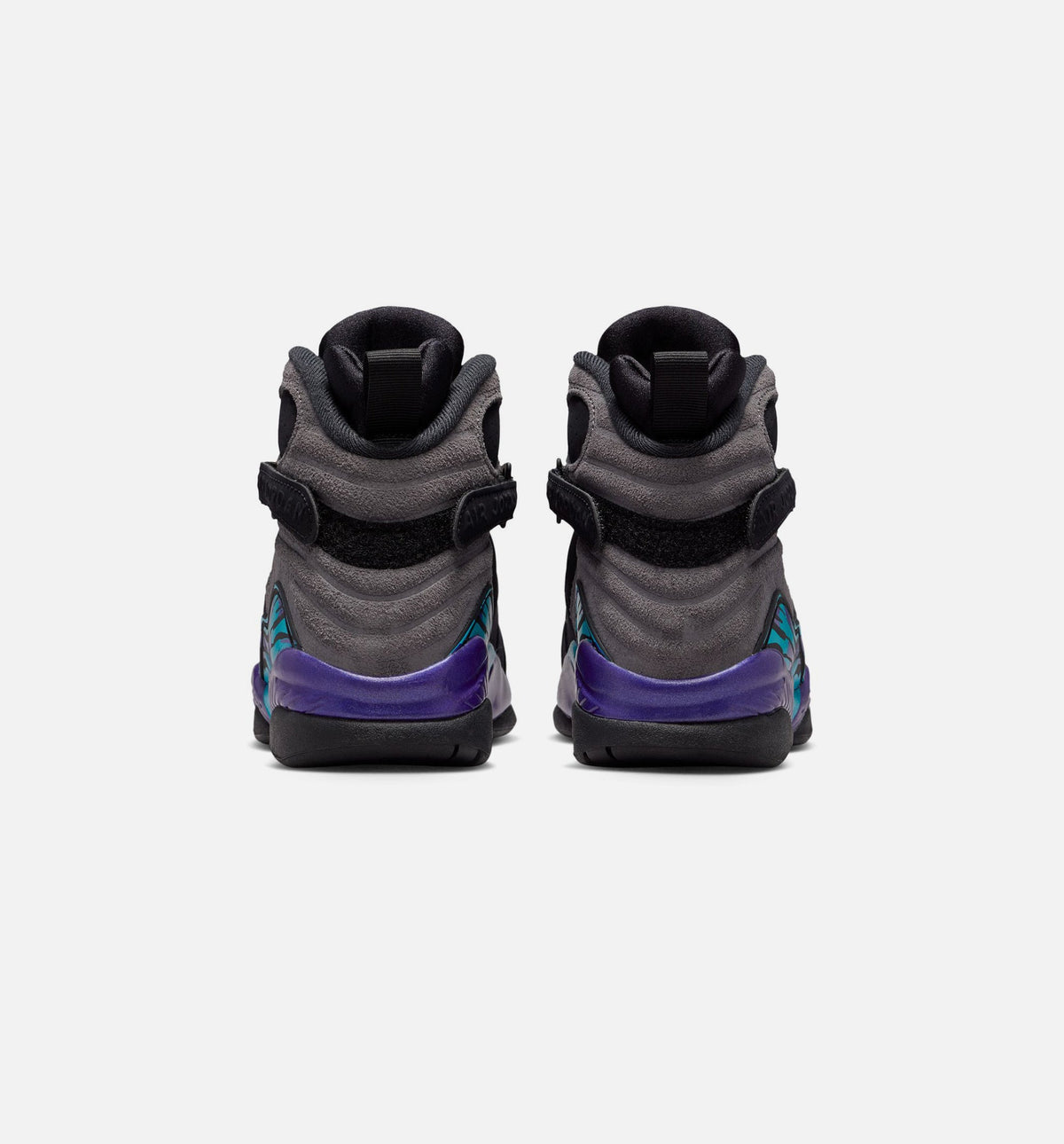 Air Jordan 8 Retro Aqua 大童运动鞋 - 黑/多彩/亮紫