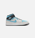 Air Jordan 1 Mid SE 男款生活方式运动鞋 - 山顶白/冷蓝/黑