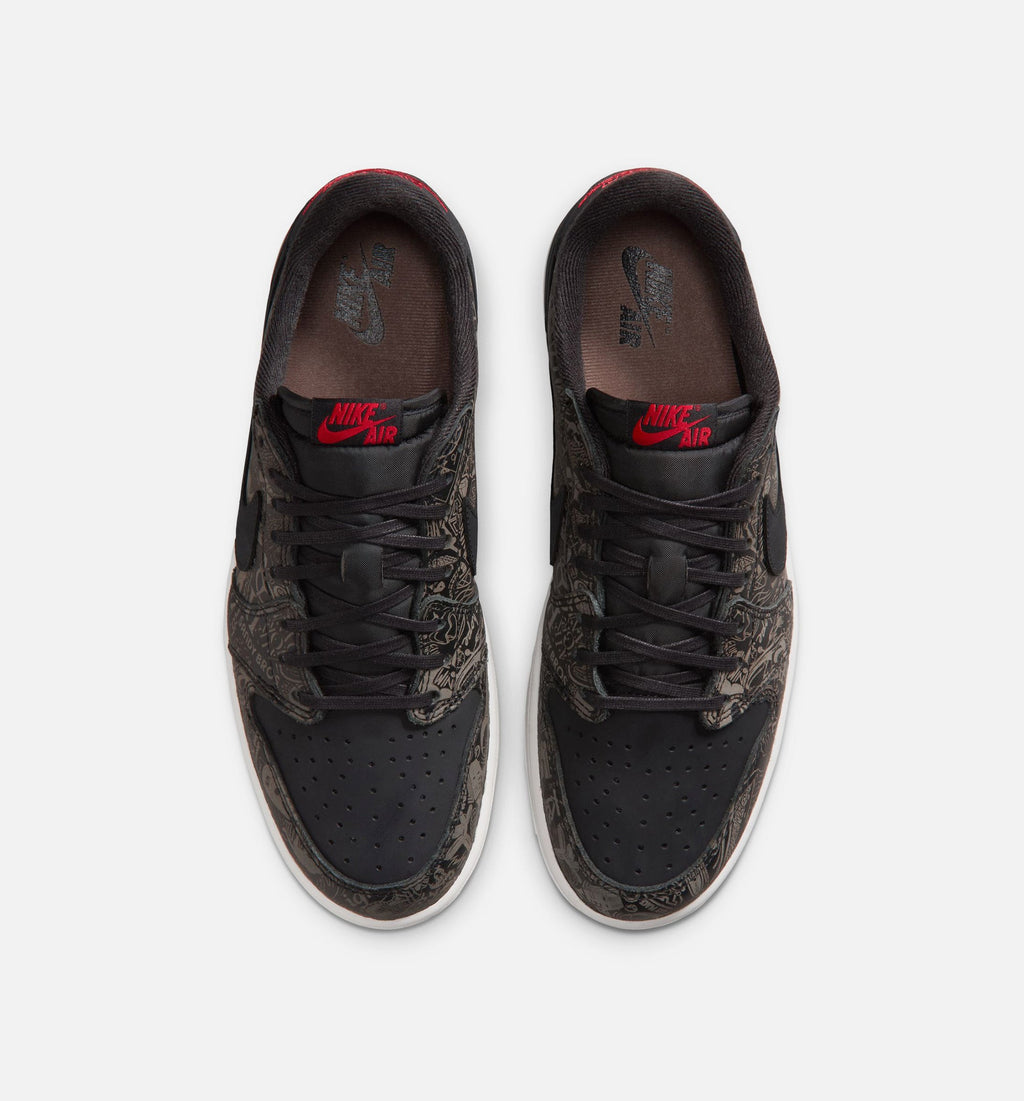 Air Jordan 1 Retro Low OG 男款生活方式运动鞋 - 黑色/大红/峰白（Laser Black And Varsity Red）