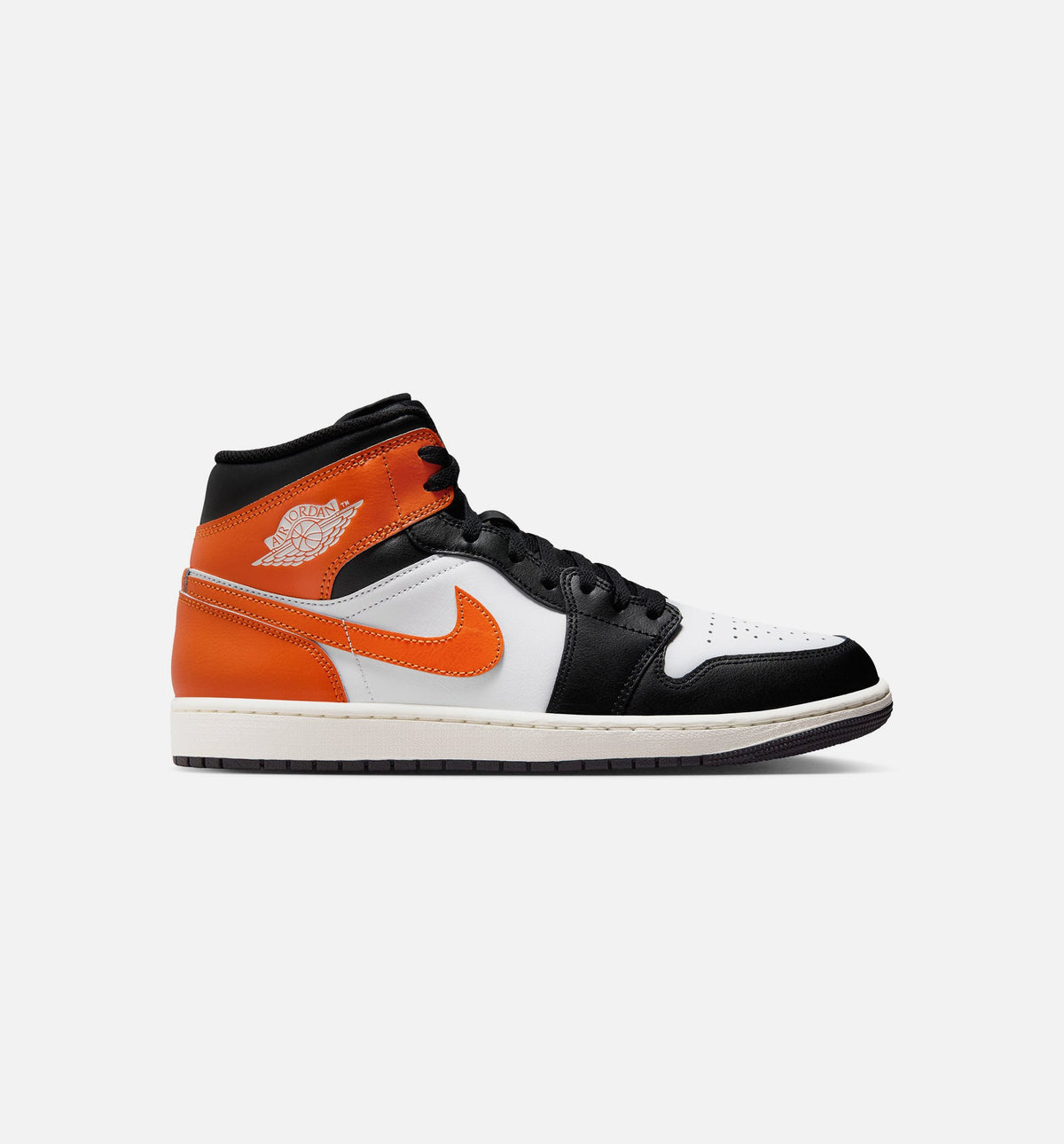 Air Jordan 1 Mid 男款生活方式运动鞋 - 海星橙/白/帆布白/黑