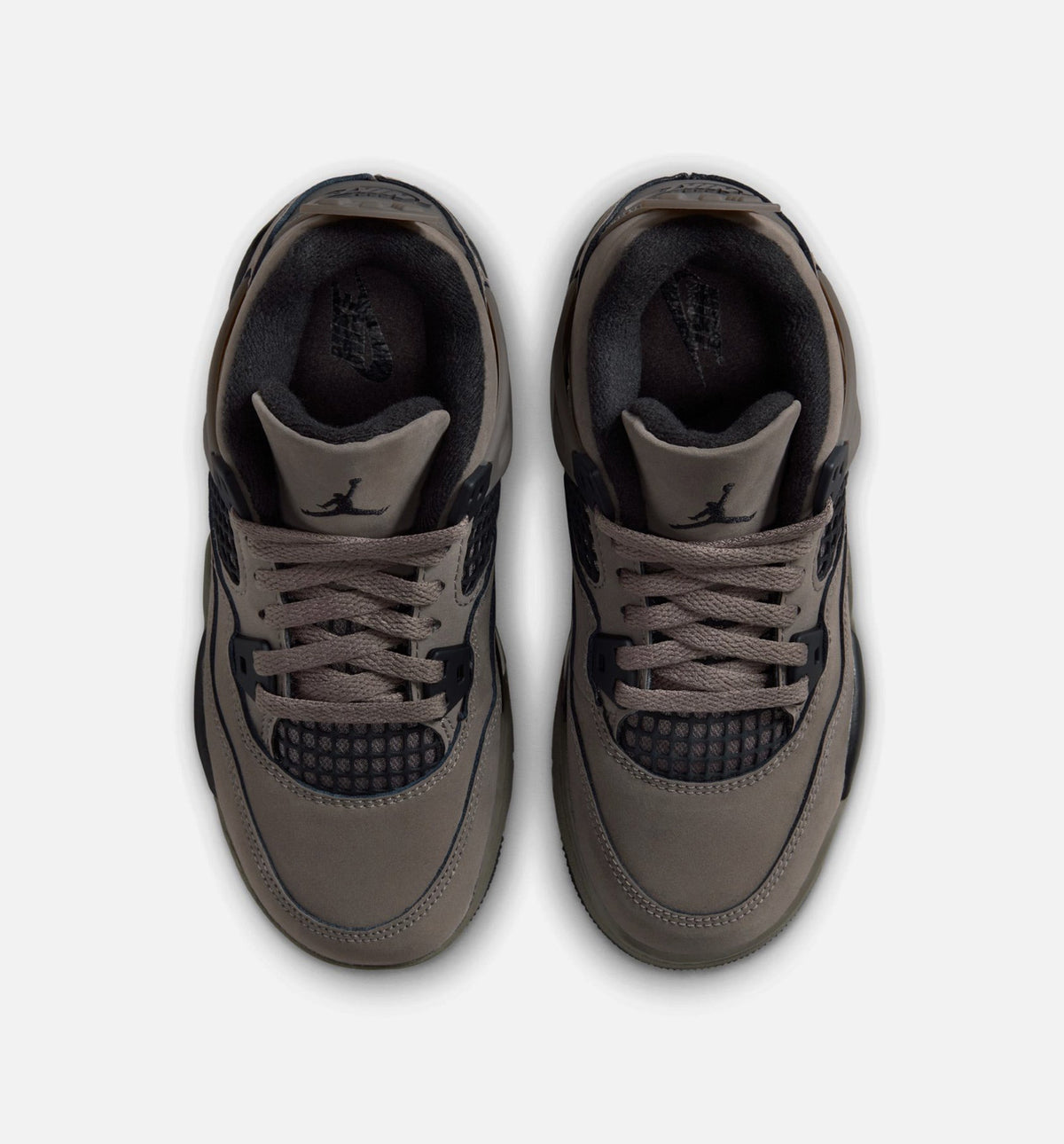 Air Jordan 4 Retro 学龄前儿生活方式运动鞋 - 洞石/黑色/月尘粒子（Cave Stone And Black）