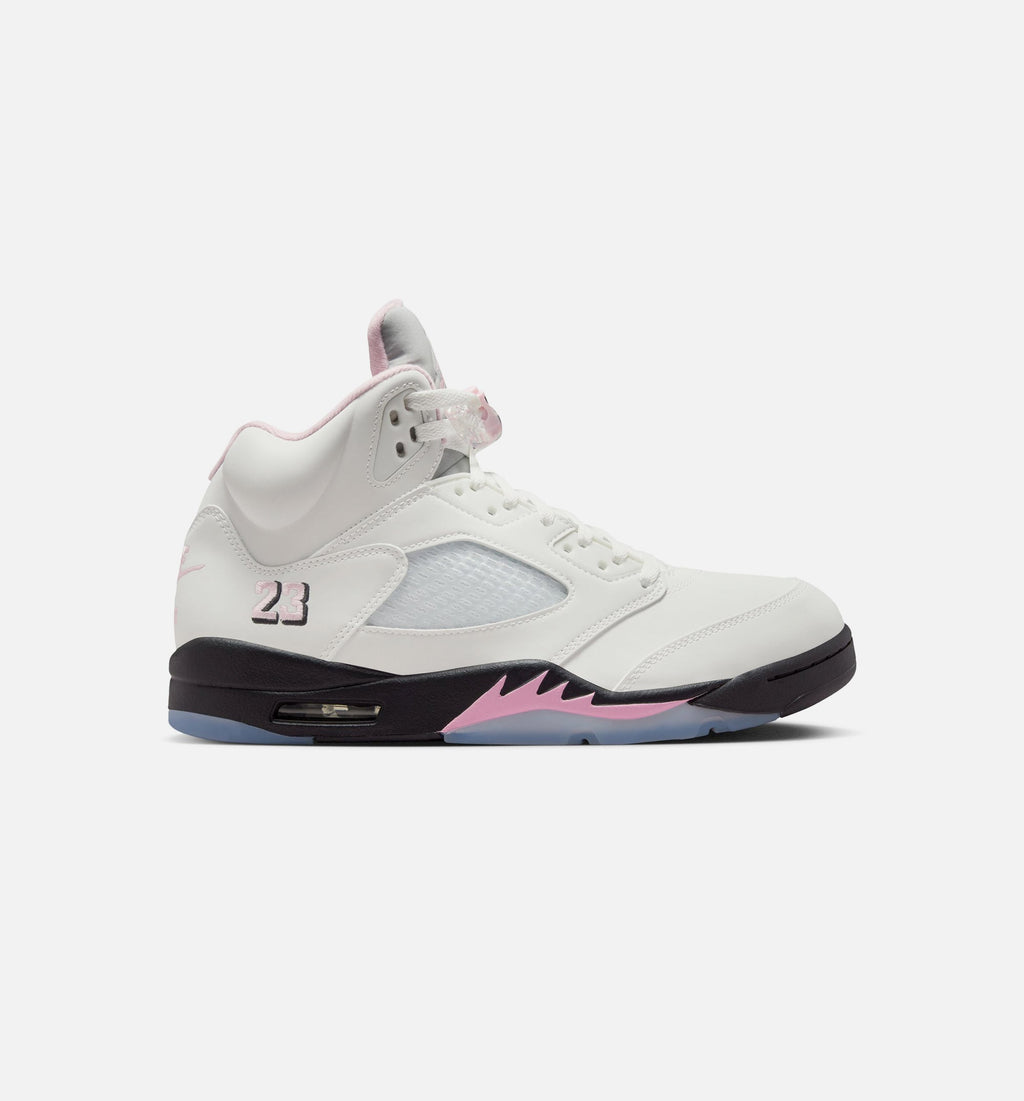 Air Jordan 5 Retro Medium Soft Pink 男子运动鞋 - 白/柔粉/黑