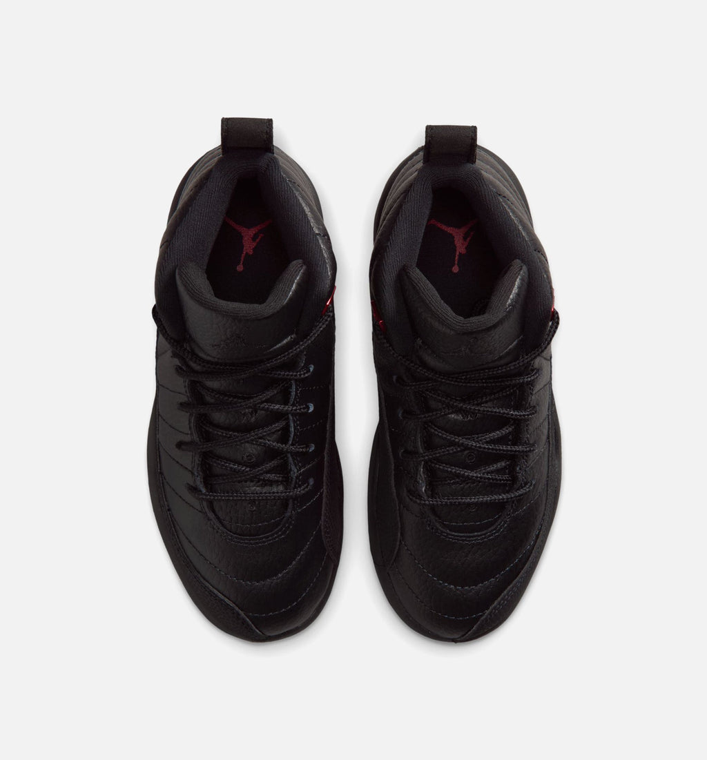 Air Jordan 12 Retro Bloodline 小童运动鞋 - 黑/大学红