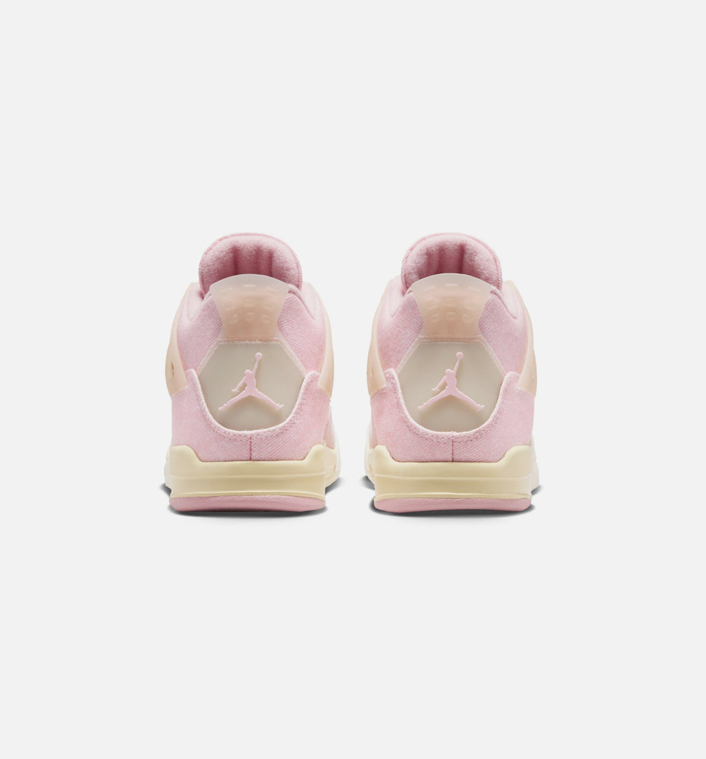 Air Jordan 4 Retro Pink Pearl 学前生活方式运动鞋 - 珍珠粉/冰红/椒子奶白