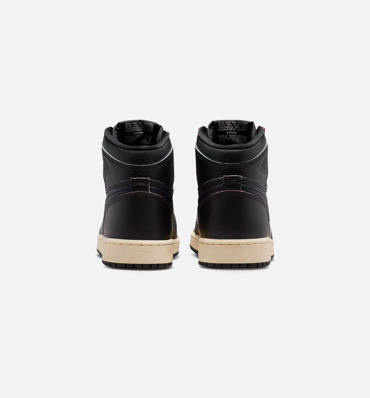 Air Jordan 1 Retro High OG 大童生活方式运动鞋 - 黑色/黑色/浅米色