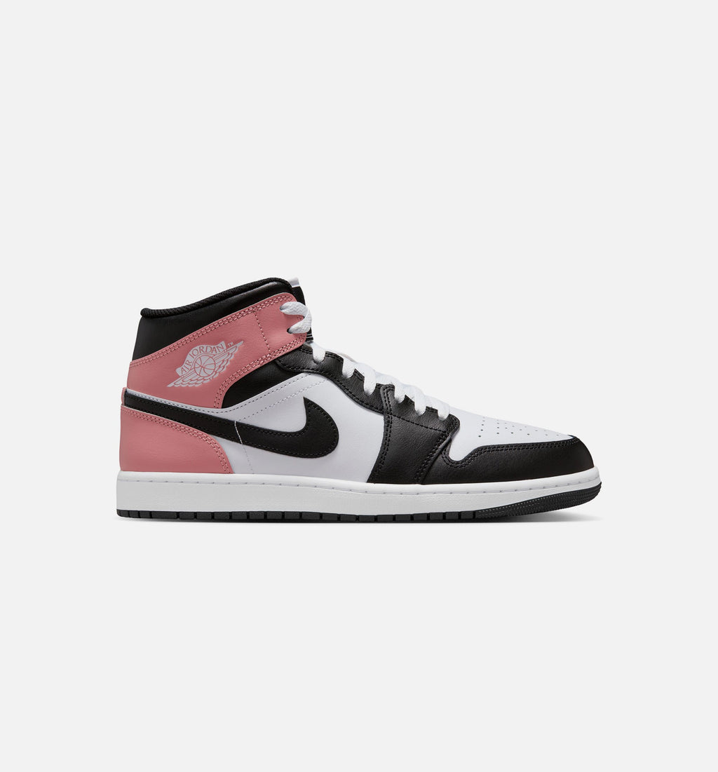 Air Jordan 1 Mid 男款生活方式运动鞋 - 白/锈色粉/黑