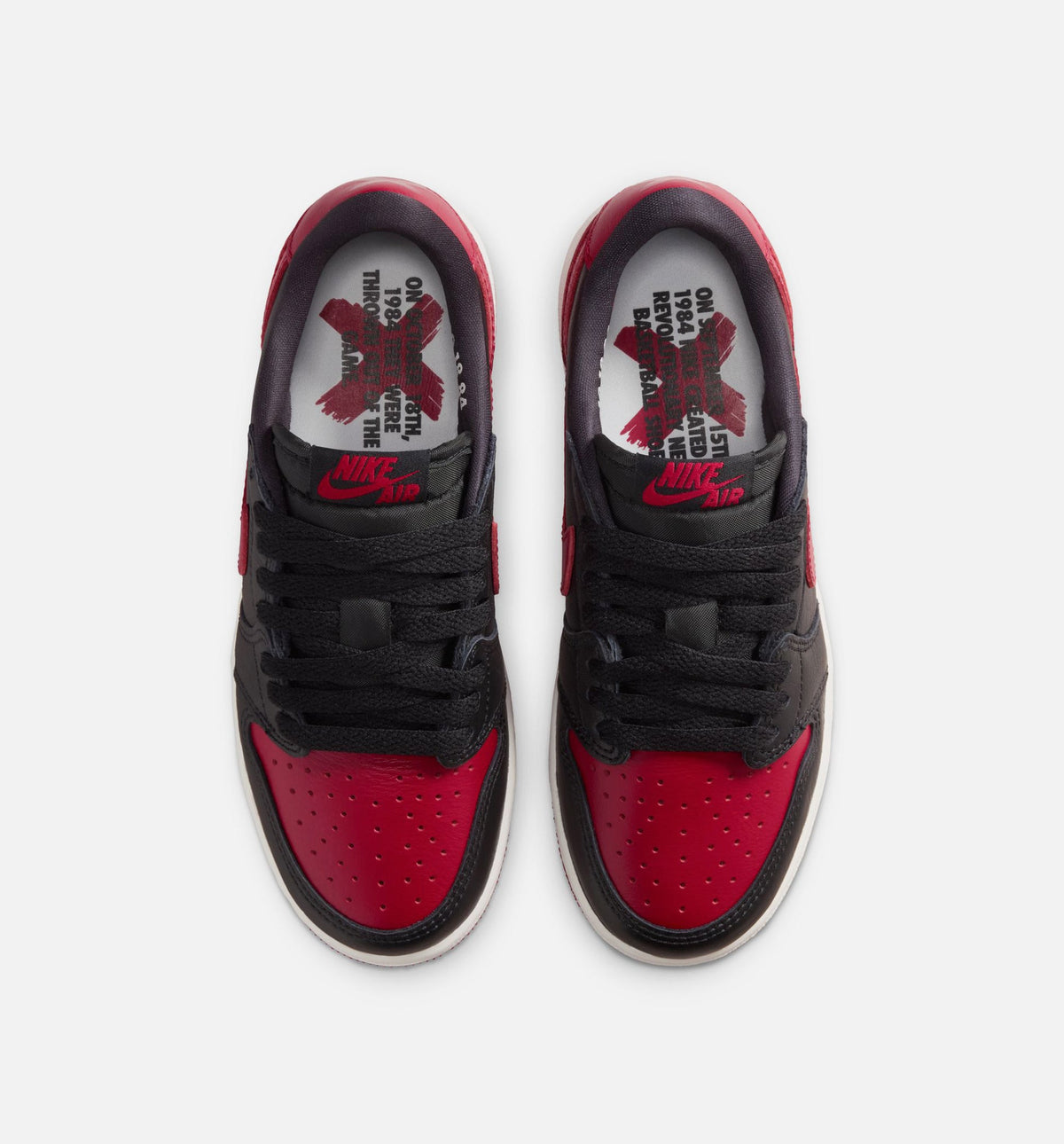 Air Jordan 1 Retro Low OG 大童生活方式运动鞋 - 黑色/大红/峰白（Banned）