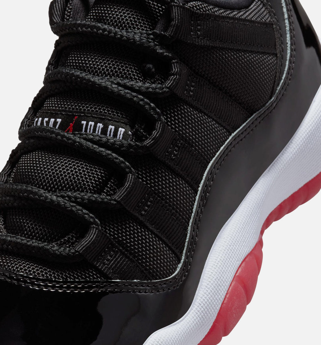 Air Jordan 11 Retro Bred 大童运动鞋 - 黑/大学红/白