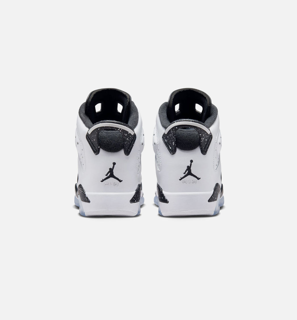 Air Jordan 6 Retro Black and White 大童运动鞋 - 黑/白