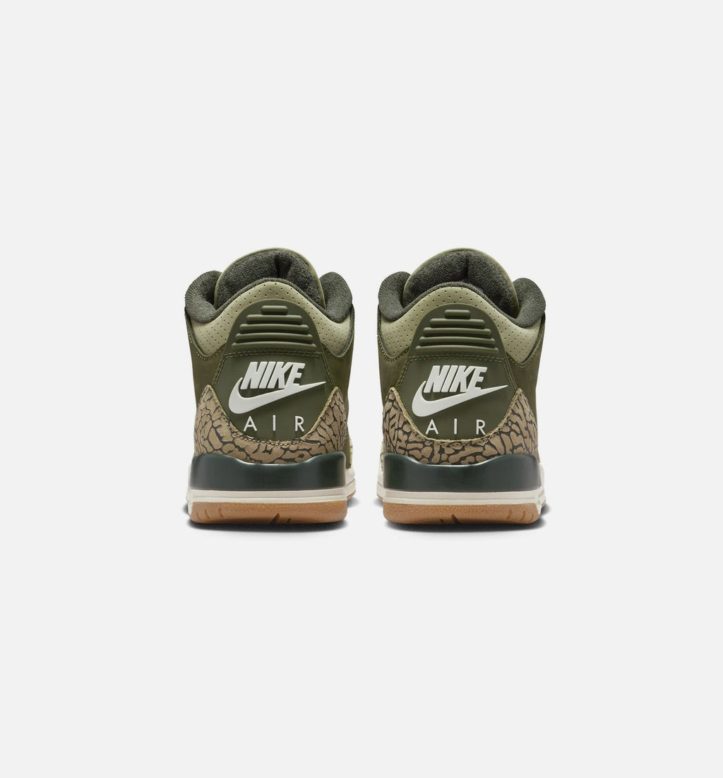 Air Jordan 3 Retro 大童生活方式运动鞋 - 中性橄榄绿/巪木/淡橄榄绿/帆白（Medium Olive）