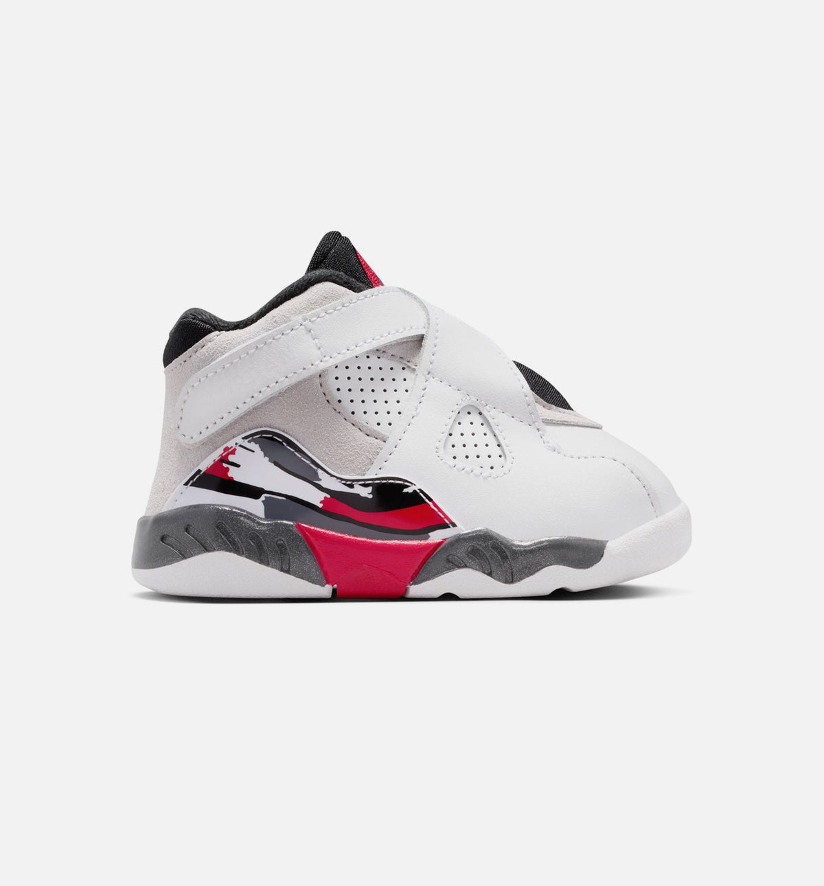 Air Jordan 8 Retro White and True Red 婴幼童运动鞋 - 白/黑/真红