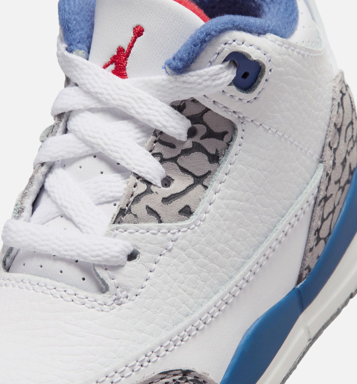 Air Jordan 3 Retro OG 婴幼儿生活方式运动鞋 - 白色/火焰红/真蓝（True Blue）