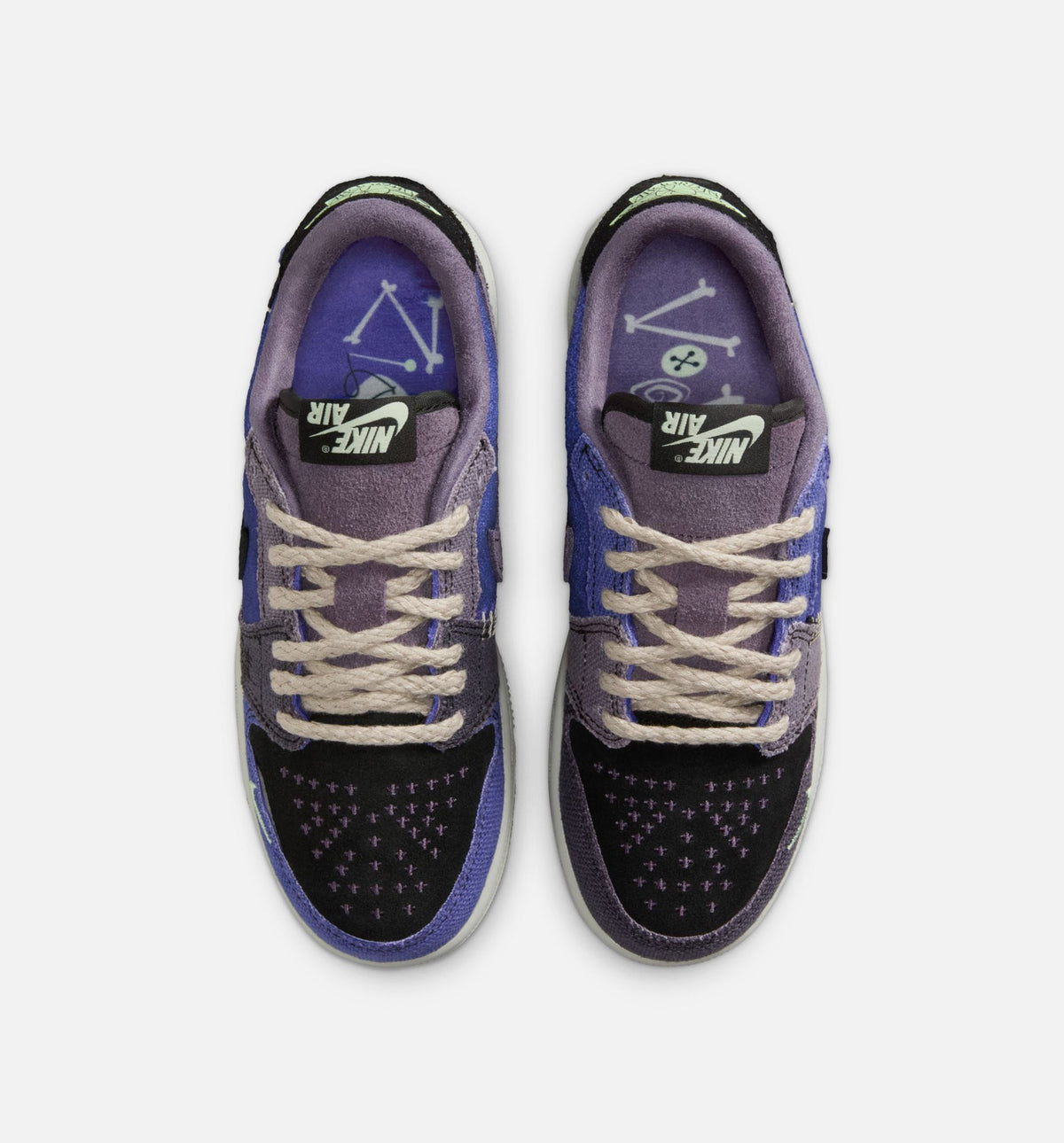 Air Jordan 1 Low OG 青少年生活方式运动鞋 - 皇室紫/蒸汽綦/黑/深葡萄色/曙光/浅銀