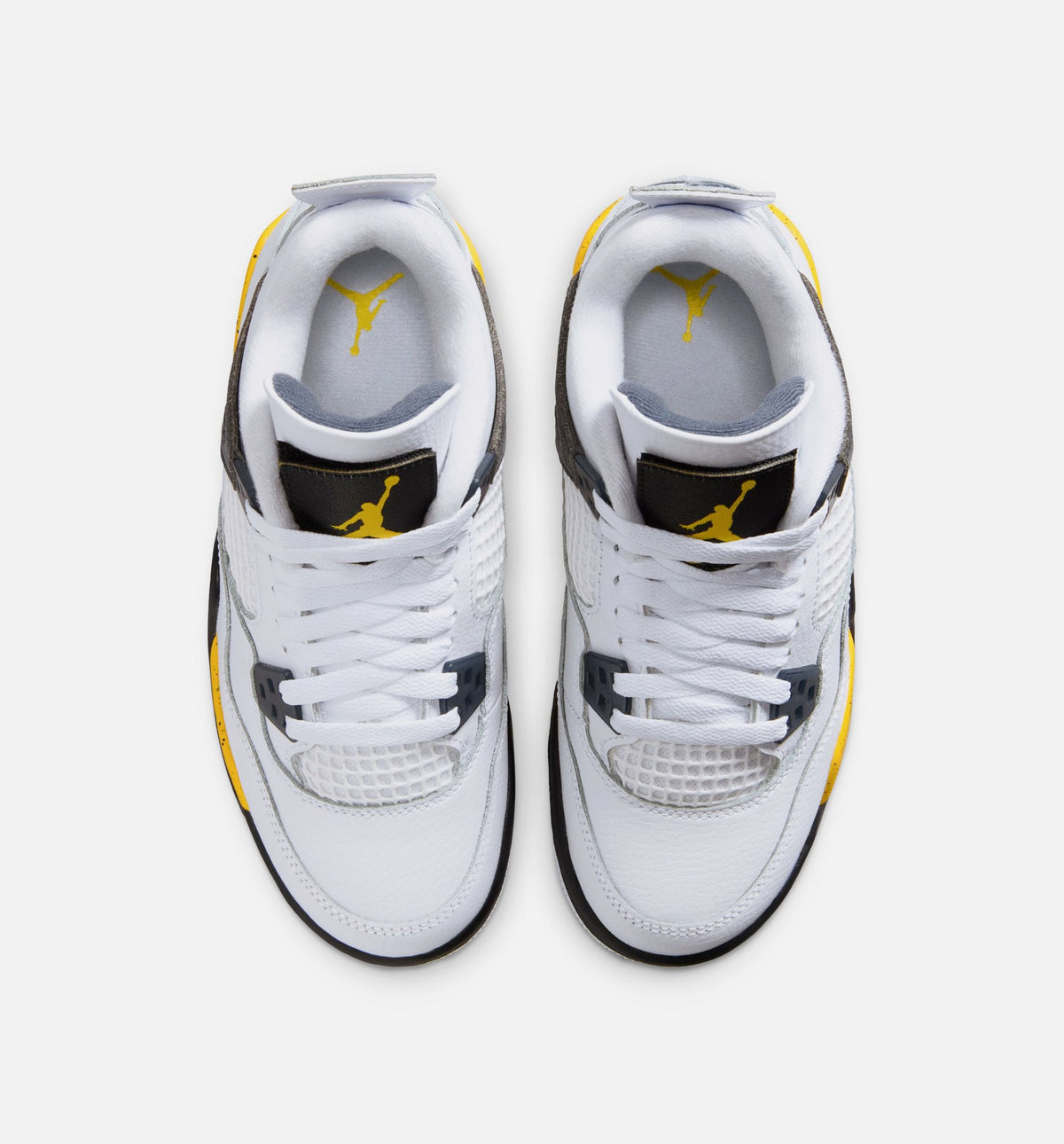 Air Jordan 4 Retro Rare Air Tour Yellow 大童生活方式运动鞋 - 白色/深蓝灰/黑色/巡回黄