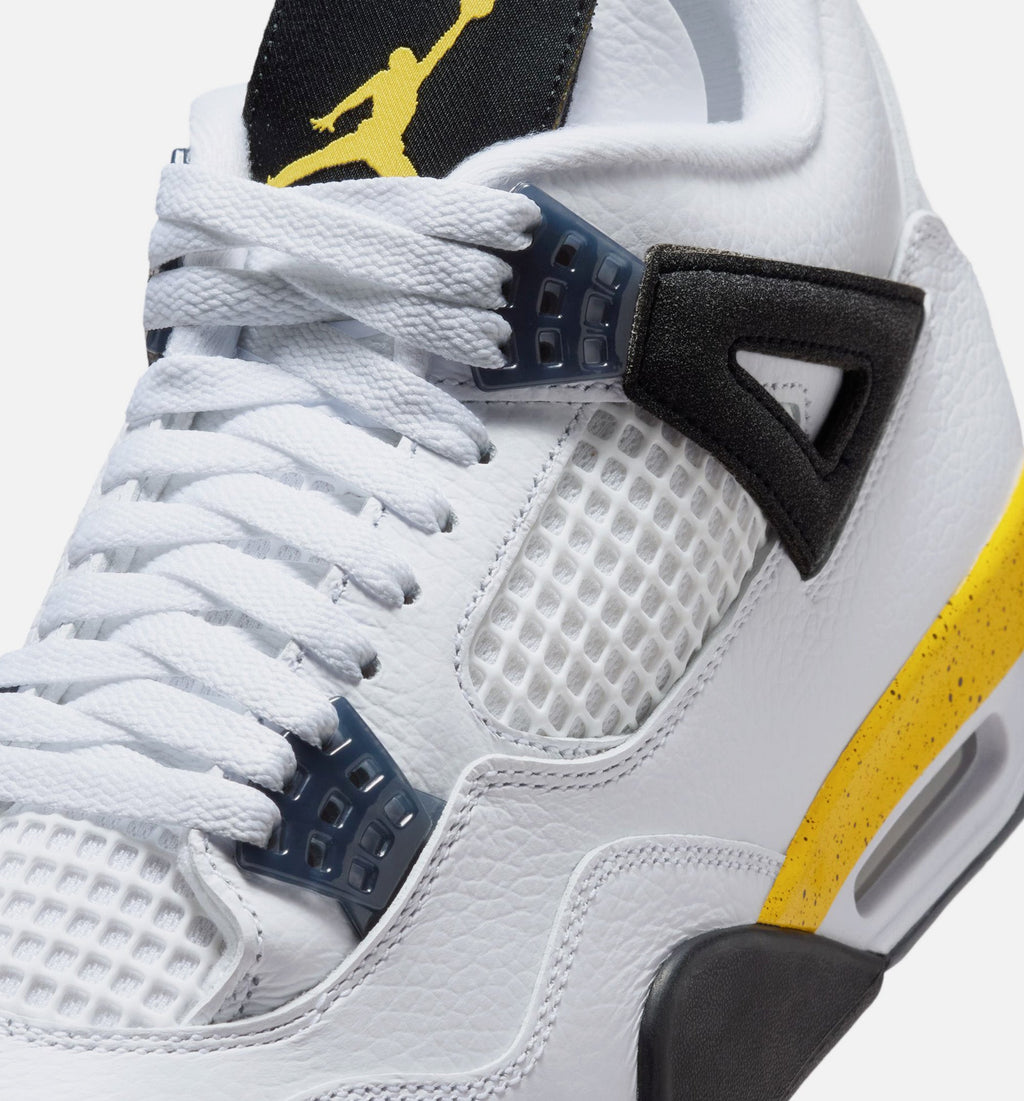Air Jordan 4 Retro Rare Air Tour Yellow 男款生活方式运动鞋 - 白色/深蓝灰/黑色/巡回黄
