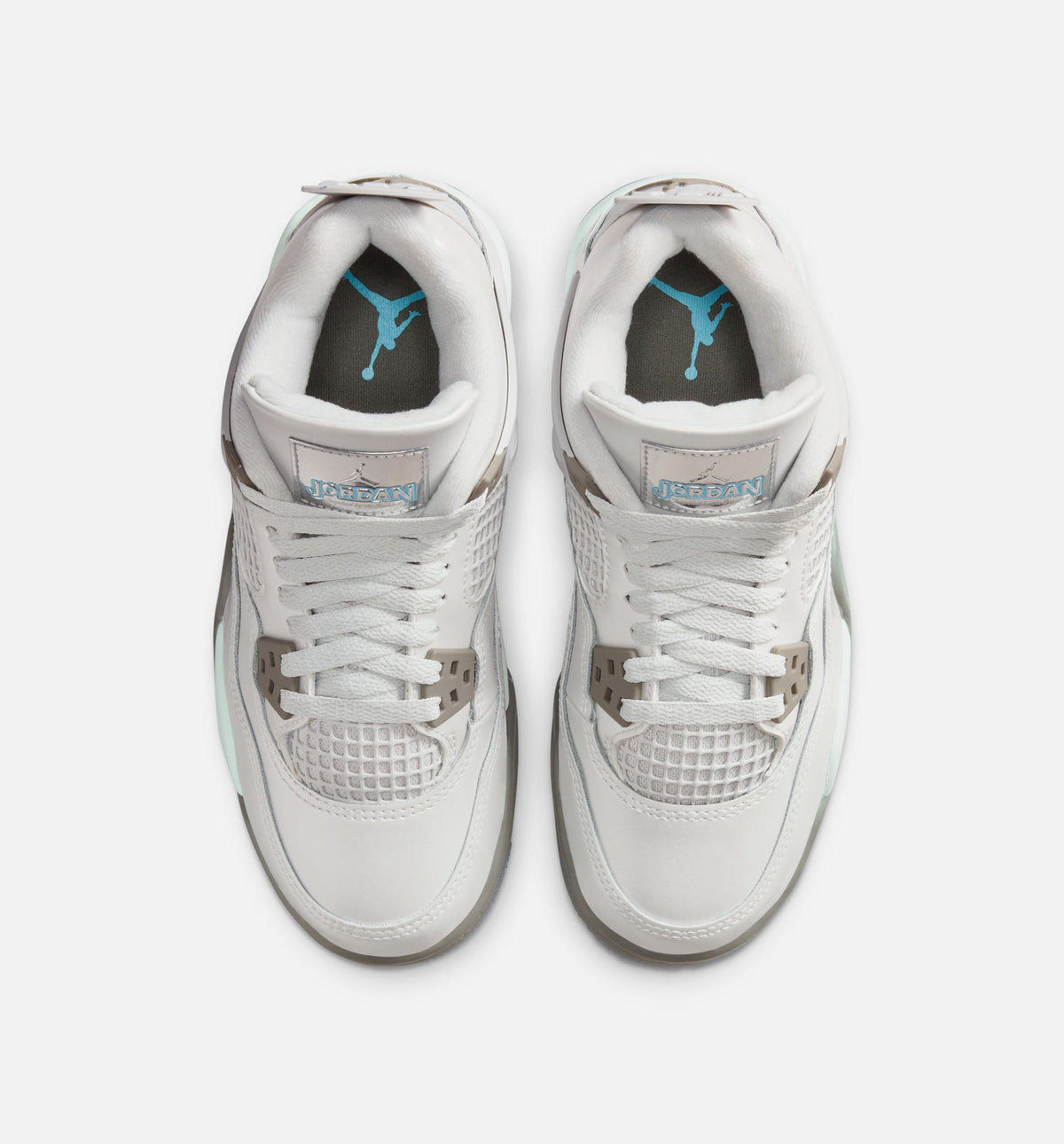 Air Jordan 4 Retro 大童生活方式运动鞋 - 光子尘/蓝霖/平展钓/白色/蓝色微小（Blue Chill）