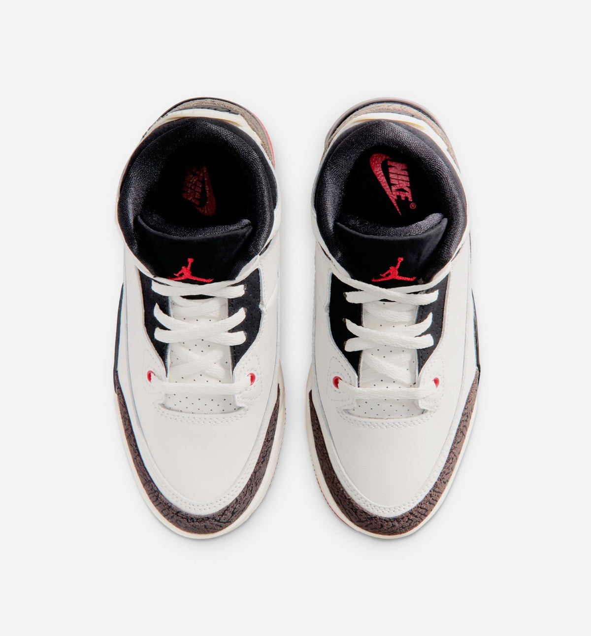 Air Jordan 3 Retro Sail and University Red 小童运动鞋 - 帆白/黑/大学红