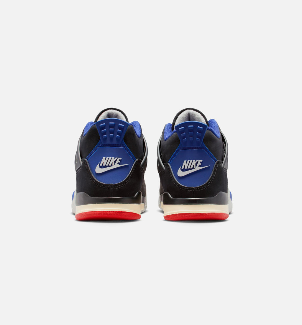 Air Jordan 4 Retro Rare Air 学前生活方式运动鞋 - 黑色/火红/深皇家蓝