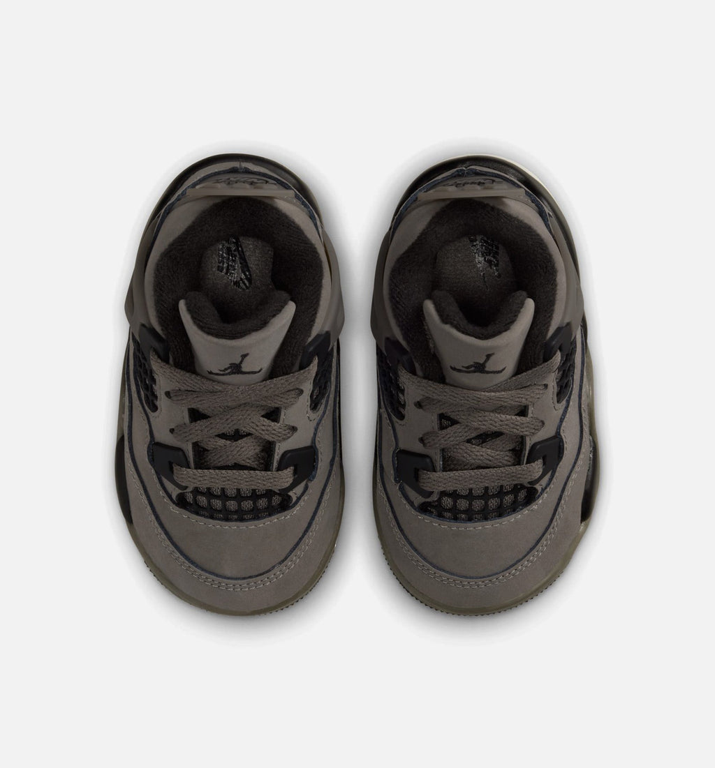 Air Jordan 4 Retro 婴幼儿生活方式运动鞋 - 洞石/黑色/月尘粒子（Cave Stone And Black）