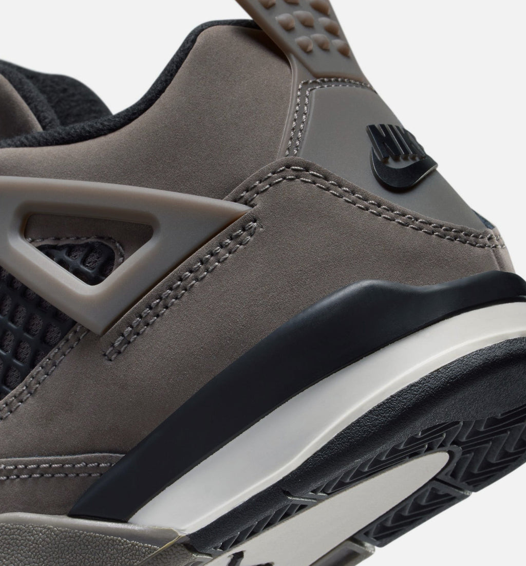 Air Jordan 4 Retro 学龄前儿生活方式运动鞋 - 洞石/黑色/月尘粒子（Cave Stone And Black）
