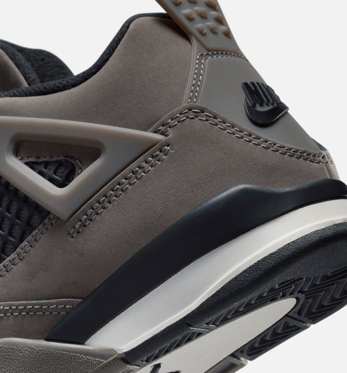 Air Jordan 4 Retro 学龄前儿生活方式运动鞋 - 洞石/黑色/月尘粒子（Cave Stone And Black）