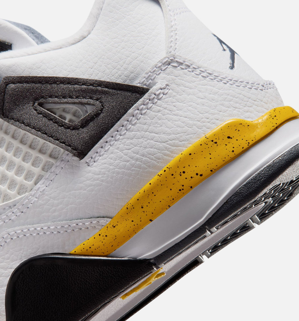 Air Jordan 4 Retro Rare Air Tour Yellow Preschool 运动鞋｜白色/深蓝灰/黑色/巡回黄