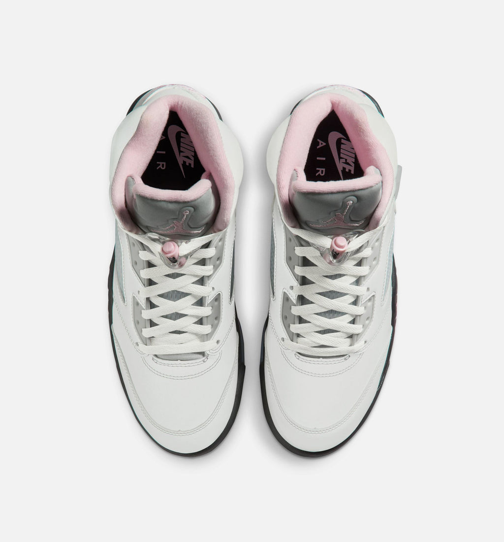 Air Jordan 5 Retro Medium Soft Pink 男子运动鞋 - 白/柔粉/黑